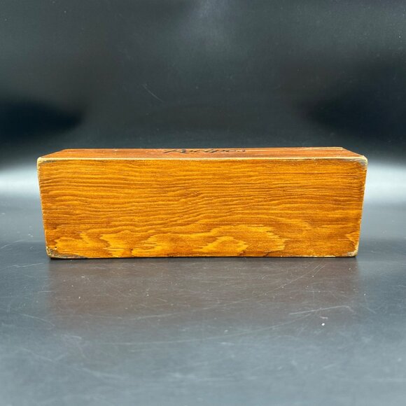 Vintage Wooden Recipe Box Kitchen Storage Hinged Lid 2 Compartments Retro As Is - Picture 7 of 13